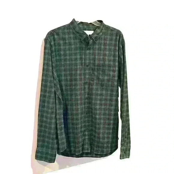 NWT Green St. Patrick's Day Old Navy Shirt Mens L/S Button Down check - Picture 1 of 10